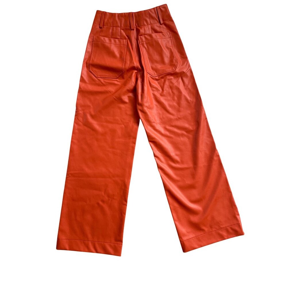 Anthropologie Maeve Women's 23 Colette High rise Wide leg Orange Crop pant - Picture 8 of 11